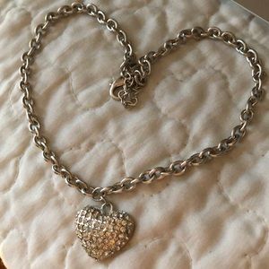 Brand new Guess Silver heart necklace